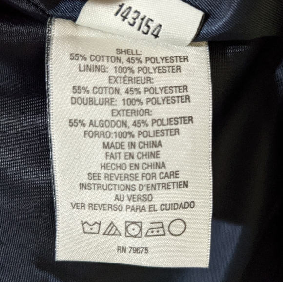 NWOT Anne Klein Large Navy Water Resistant Coat - Picture 5 of 6